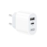 Seinalaadija 1x USB-A 1x USB-C 2,4A, XO (L97 EU), valge-hall (1)