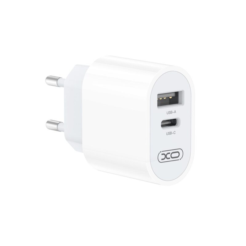 Seinalaadija 1x USB-A 1x USB-C 2,4A, XO (L97 EU), valge-hall (1)