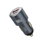 Autolaadija 1x USB-A 1x USB-C 100W (QC/PD), XO (CC47), tumehall (1)