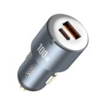 Autolaadija 1x USB-A 1x USB-C 100W (QC/PD), XO (CC47), tumehall (4)