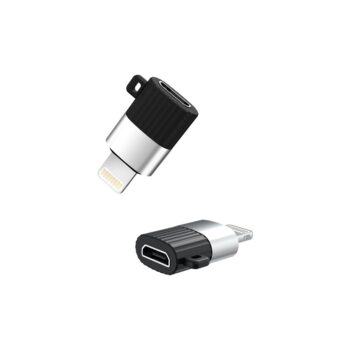 Micro USB - Lightning adapter 2,4A, XO (NB149B), must-hõbedane (1)