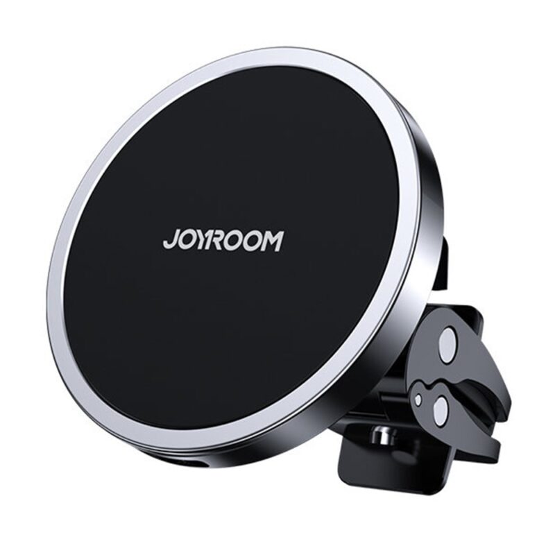 MagSafe magnetiga telefonihoidja ja Qi juhtmevaba laadija autosse 15W, ventilatsiooniavasse kinnitatav, Joyroom (JR-ZS240), must (1)