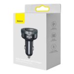 Bluetooth FM-transmitter ja autolaadija 2x USB-A 3,4A, BT5.0, microSD, AUX, Baseus Enjoy (CCLH-01), must (7)