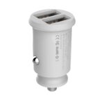 Autolaadija 2x USB-A 3,1A, Baseus Grain (CCALL-ML02), valge (3)