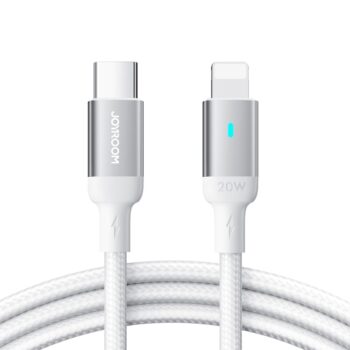 USB-C - Lightning kaabel 2m 20W, LED-märgutulega, Joyroom Extraordinary (S-CL020A10), valge-hõbedane (1)