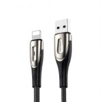 USB-A - Lightning kaabel 2m 3A, LED-märgutulega, Joyroom Sharp (S-M411), must-hõbedane (1)
