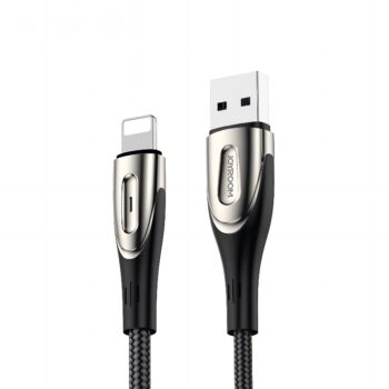 USB-A - Lightning kaabel 2m 3A, LED-märgutulega, Joyroom Sharp (S-M411), must-hõbedane (1)