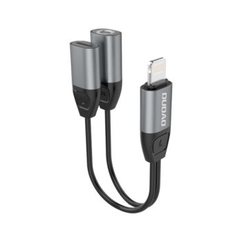 Lightning - Lightning / 3.5mm AUX adapter, Dudao (L17i+), must-tumehall (1)
