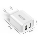 Seinalaadija 2x USB-A 10W 2A, Choetech (C0030-EU), valge (5)