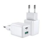 Seinalaadija 1x USB-A 1x USB-C 30W (PD3.0/QC3.0/PPS/AFC/SCP), Joyroom Mini Fast Charger (L-QP303), valge (1)