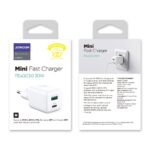 Seinalaadija 1x USB-A 1x USB-C 30W (PD3.0/QC3.0/PPS/AFC/SCP), Joyroom Mini Fast Charger (L-QP303), valge (2)