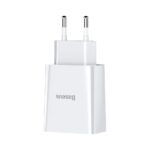 Seinalaadija 2x USB-A 10,5W 2,1A, Baseus Speed Mini Dual U (TC-012), valge (5)