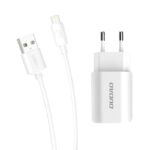 Seinalaadija 2x USB-A 5V 2.4A + Lightning kaabel 1m komplekt, Dudao (A2EU), valge (2)