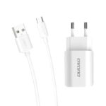 Seinalaadija 2x USB-A 5V 2.4A + USB-C kaabel 1m komplekt, Dudao (A2EU), valge (2)